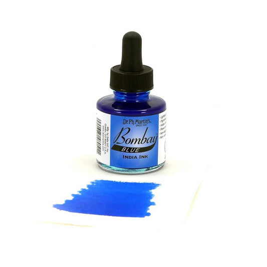Dr. Ph. Martin's Bombay India Ink (5BY) Ink Bottle, 1.0 oz, Blue, 1 Bottle